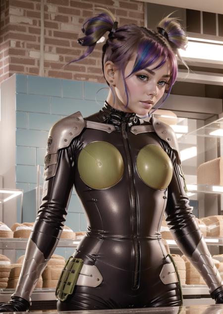 203584-1115725253-(1girl,rainbow hair medium hair uneven twintails, brown eyes, , parted lips) (digital) (in detailed bakery, (bodysuit, armor)) ,.png